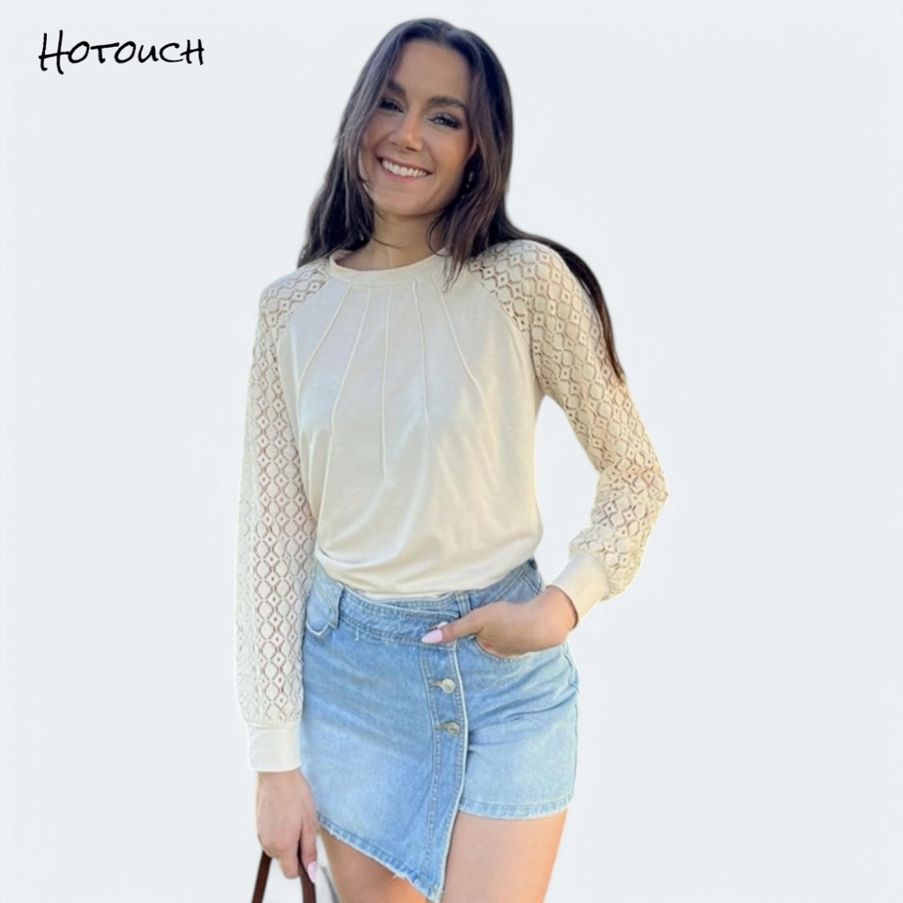 HOTOUCH Lace Long Sleeve Blouse Size Small Womens